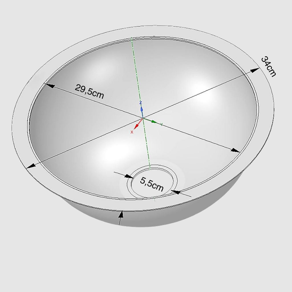 Spoelbak keuken Ronde 34cm – RVS | SOYSALS®