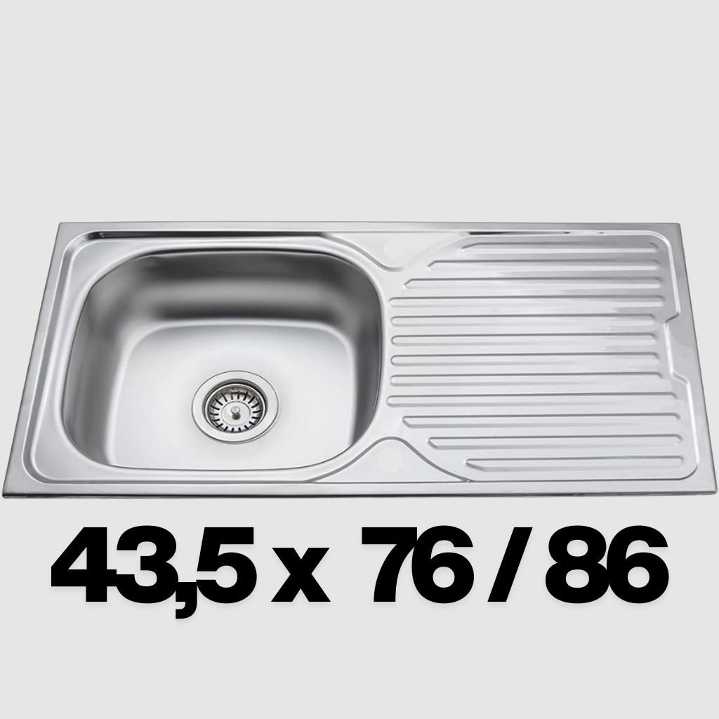RVS Spoelbak Keuken 86 of 76 x 43,5 cm – Inclusief Montagepakket | SOYSALS®