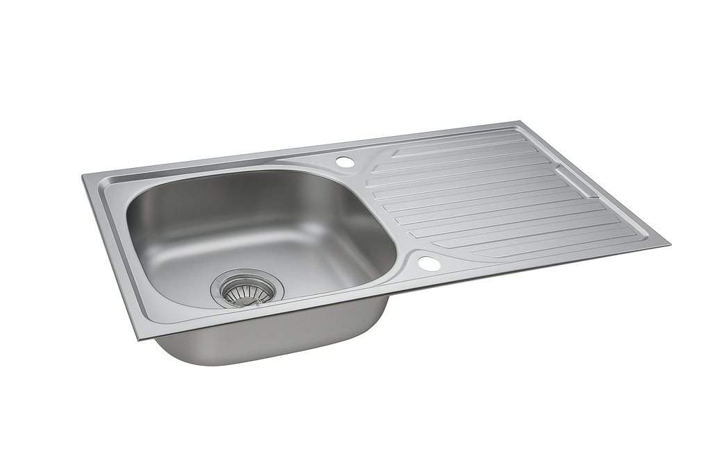 RVS Spoelbak Keuken 86x43,5 cm met chroom Keukenkraan
