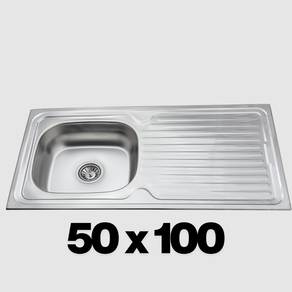 spoelbak keuken 100x50 cm RVS – Inclusief Montagepakket