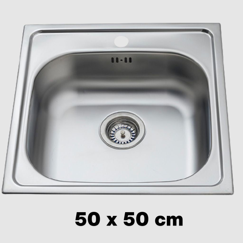 Spoelbak Keuken 50x50cm – Met Chroom Keuken Kraan Zwart