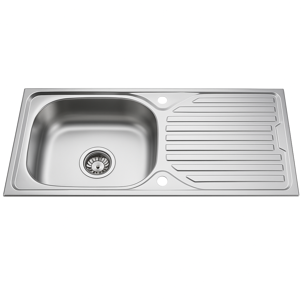 RVS Spoelbak Keuken 86x43,5 cm met chroom Keukenkraan