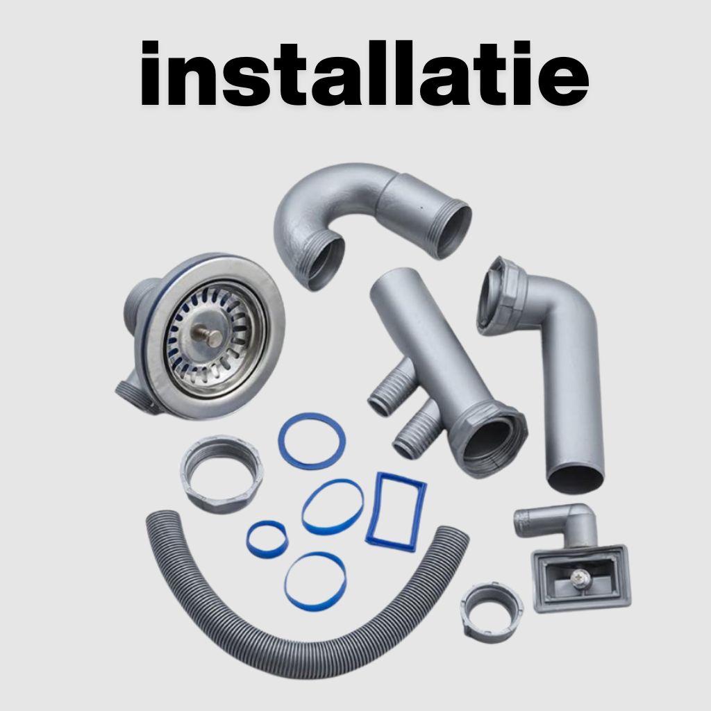 spoelbak keuken 40 x 50 cm RVS – Inclusief Montagepakket