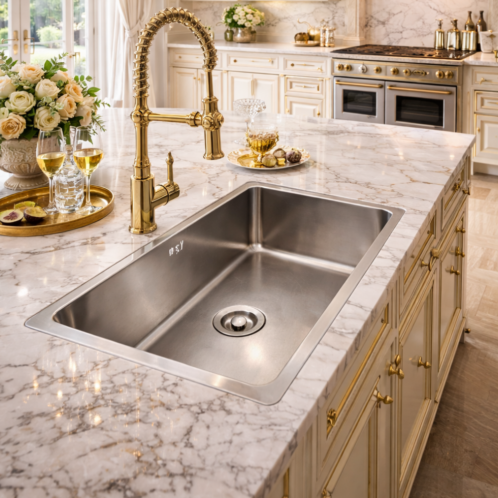 Spoelbak Antraciet Luxe 65x45 RVS 304 -Spoelbakken Keuken - Wasbak Keuken - Hoge Kwaliteit - 0,8mm Dikte