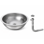 Ronde RVS spoelbak 34 cm met afvoerset - hoofdafbeelding