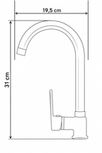 Mat zwarte keukenkraan | 31 cm U-uitloop | 360° draaibaar